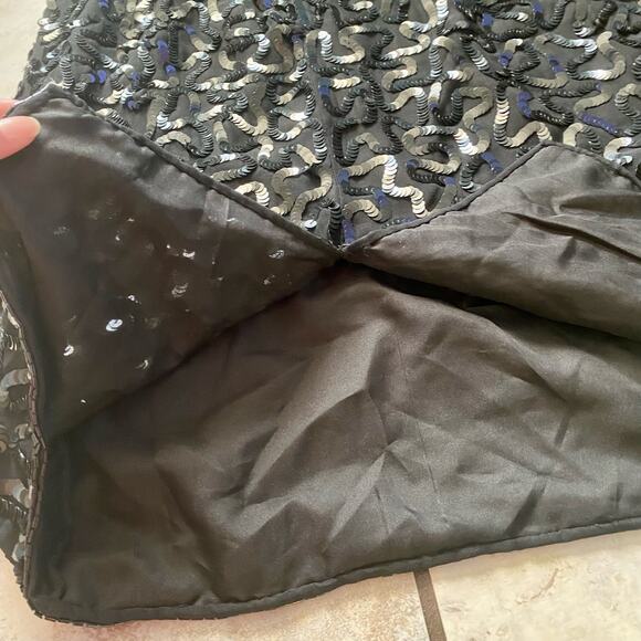 Stenay Silk Vintage Sequin Black Short Dress size 10 - Picture 15 of 15